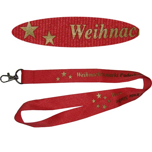 good quality silk-screen printing lanyard with golden logo | EVPL4105