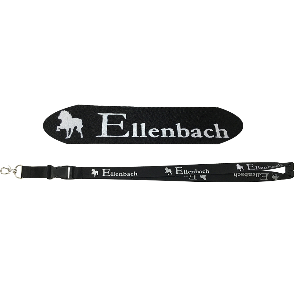 customer polyester smooth lanyard with silver printng logo | EVPL4113